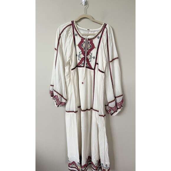 Free People Dress Maxi Women Boho Sweet Escape Long Sleeve Preppy Flowy Sz S NWT - Picture 2 of 13